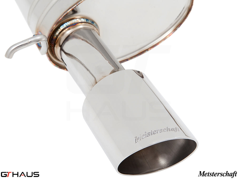 Premium Meisterschaft exhaust tip for BMW E89 Z4 3.5i/is, featuring polished stainless steel design for enhanced performance.