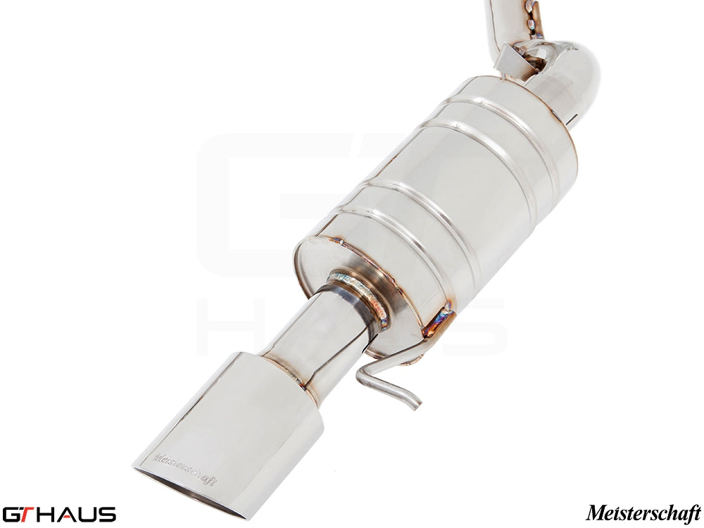 Premium stainless steel exhaust system for BMW E89 Z4 3.5i/is, enhancing performance and sound. Meisterschaft brand.