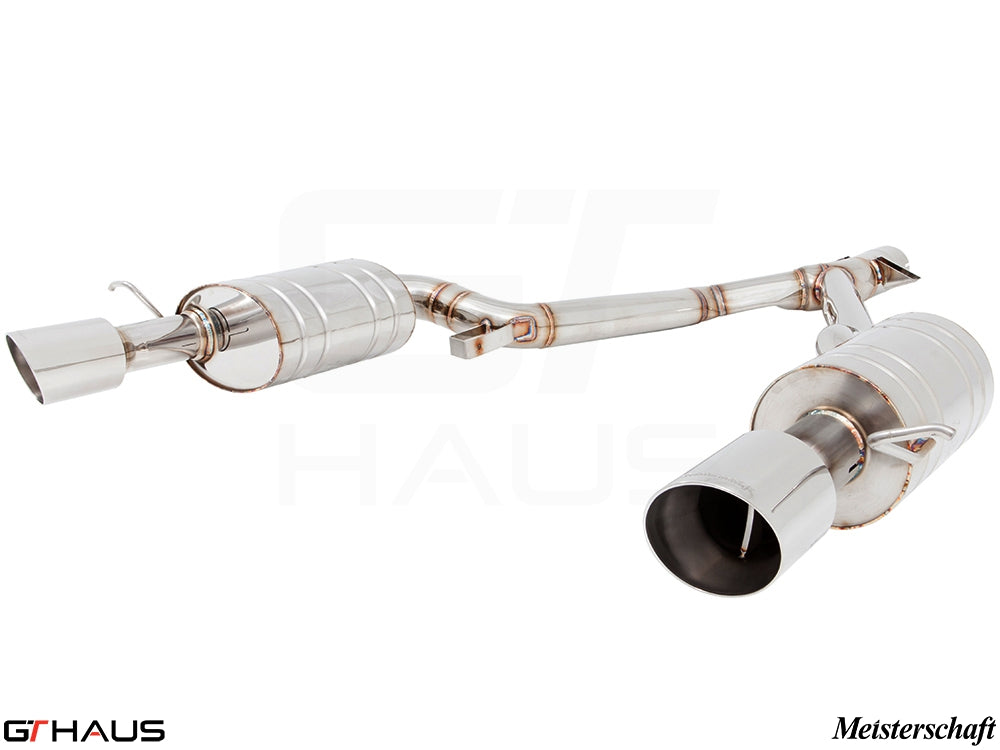 Premium exhaust system for BMW E89 Z4 3.5i/is featuring stainless steel construction and dual tips for enhanced performance.