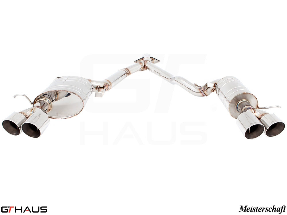Premium exhaust system for BMW E89 Z4 3.5i/is featuring quad tips and stainless steel construction for enhanced performance.