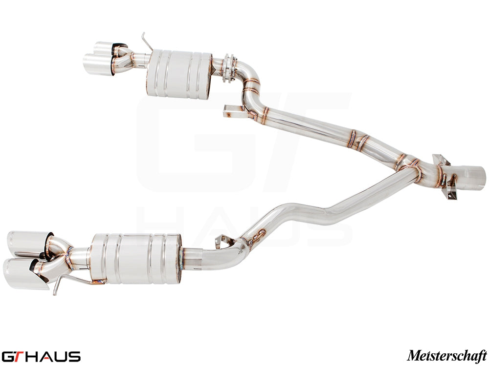 Premium performance exhaust system for BMW E89 Z4 3.5i/is, featuring stainless steel construction and enhanced sound.