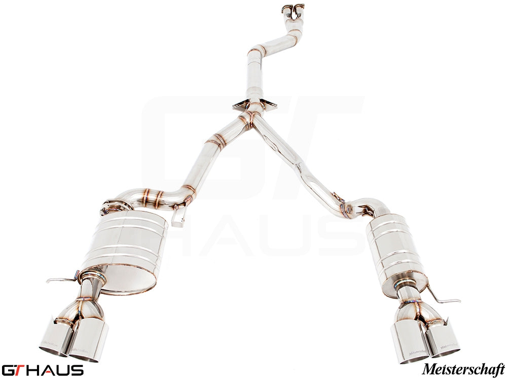 Premium performance exhaust system for BMW E89 Z4 3.5i/is, featuring stainless steel construction and dual tips.