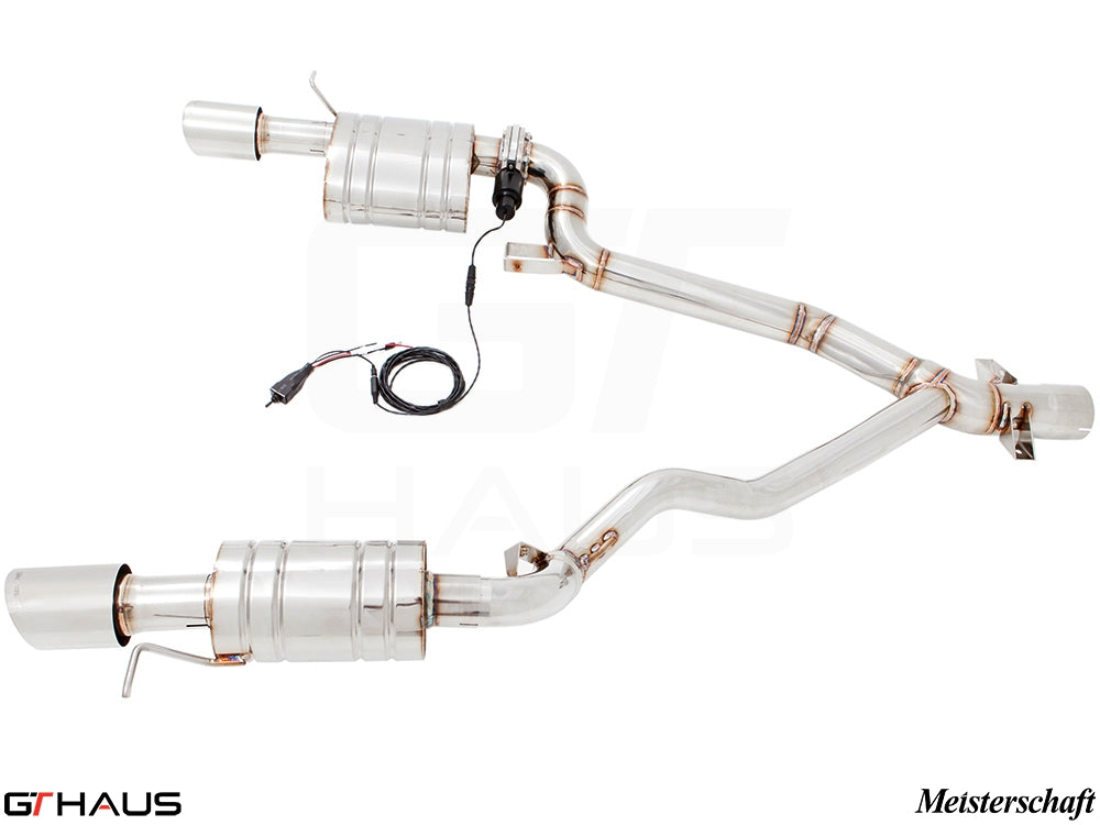 Premium performance exhaust system for BMW E89 Z4 3.5i/is, featuring stainless steel construction and electronic valve control.