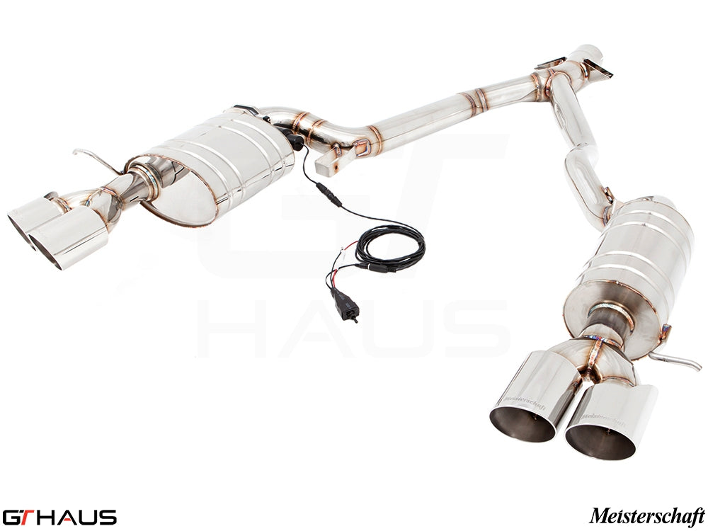 Premium performance exhaust system for BMW E89 Z4 3.5i/is, featuring stainless steel construction and electronic valve control.