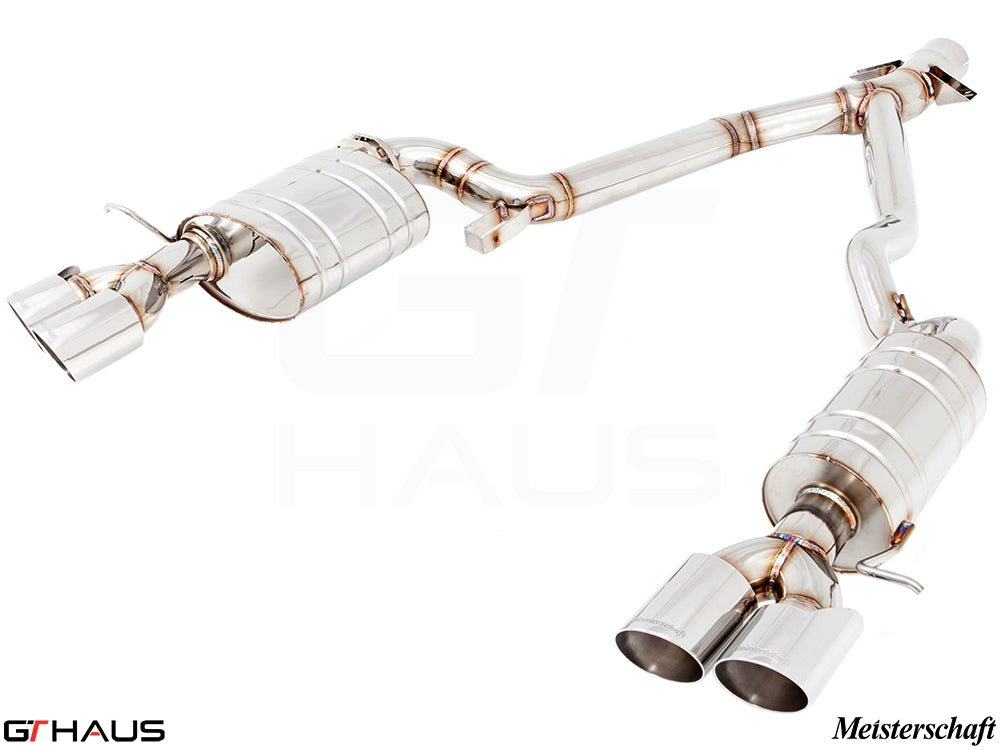 Premium Meisterschaft exhaust system for BMW E89 Z4 3.5i/is, enhancing performance and sound with stainless steel construction.