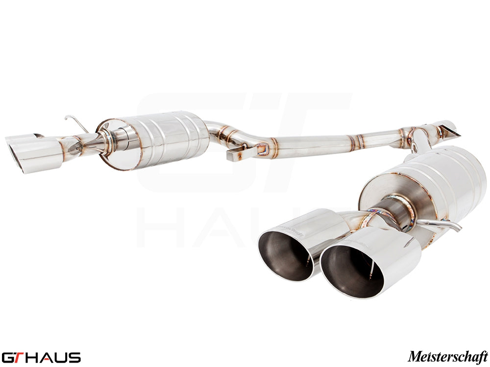 Premium stainless steel exhaust system for BMW E89 Z4 3.5i/is, enhancing performance and sound. Meisterschaft brand.