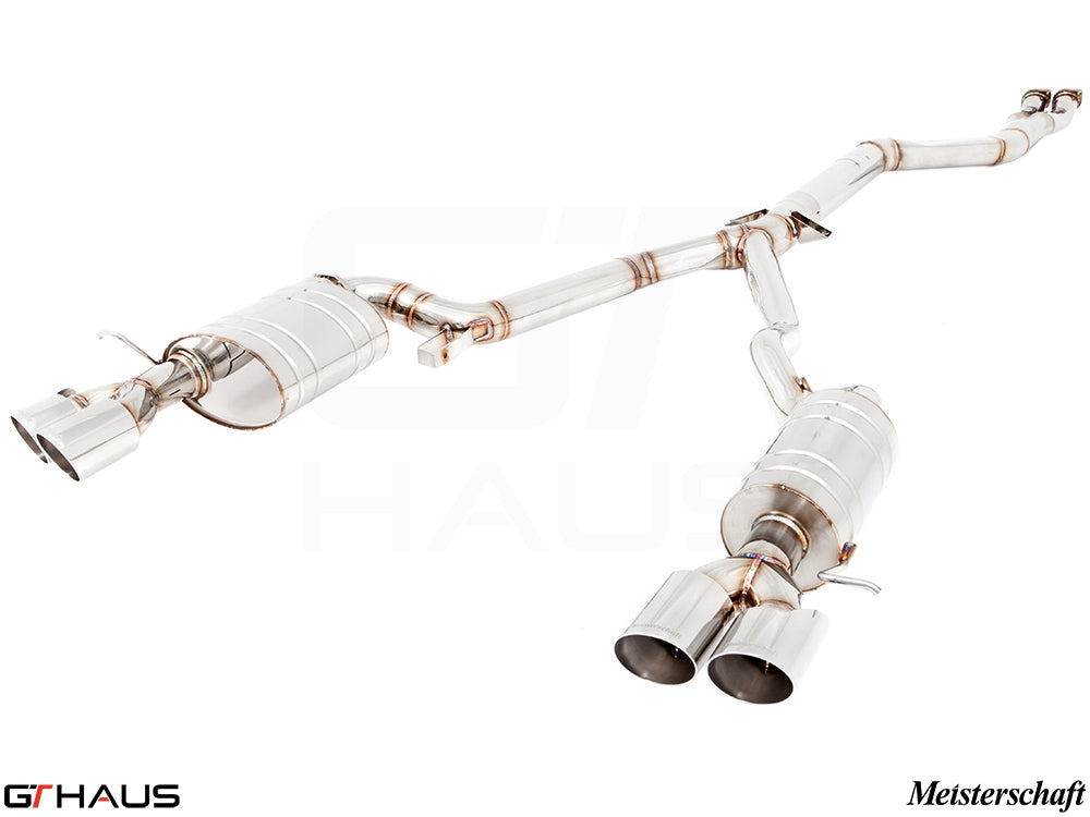 Premium stainless steel exhaust system for BMW E89 Z4 3.5i/is, enhancing performance and sound. Designed by Meisterschaft.