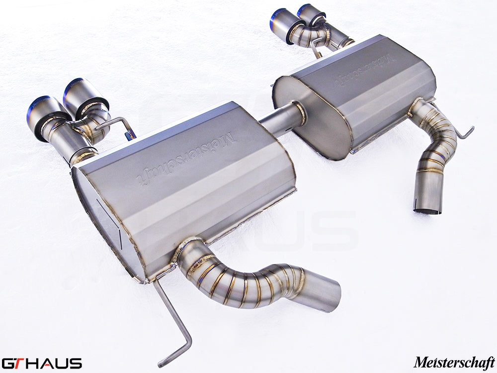 Premium Meisterschaft exhaust system for BMW E90/91/92/93 335i/xi models, enhancing performance and sound.