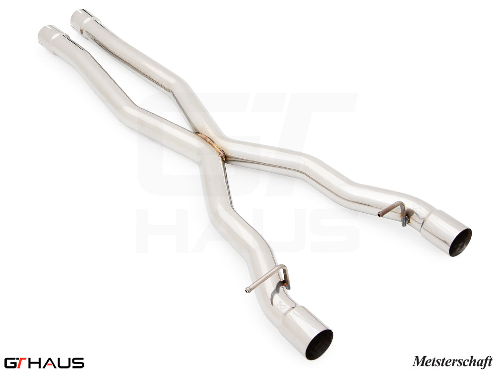 Stainless steel cat-back mid pipe for BMW F01/F02 7 Series 2009-2015, designed for long wheelbase models.