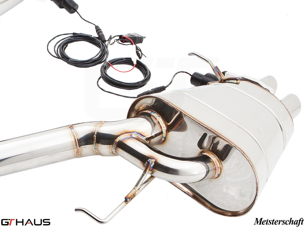 Premium exhaust system for BMW F01/F02 7 Series 735, 740 i/Li Bi-turbo I6, featuring stainless steel construction and electronic valve control.