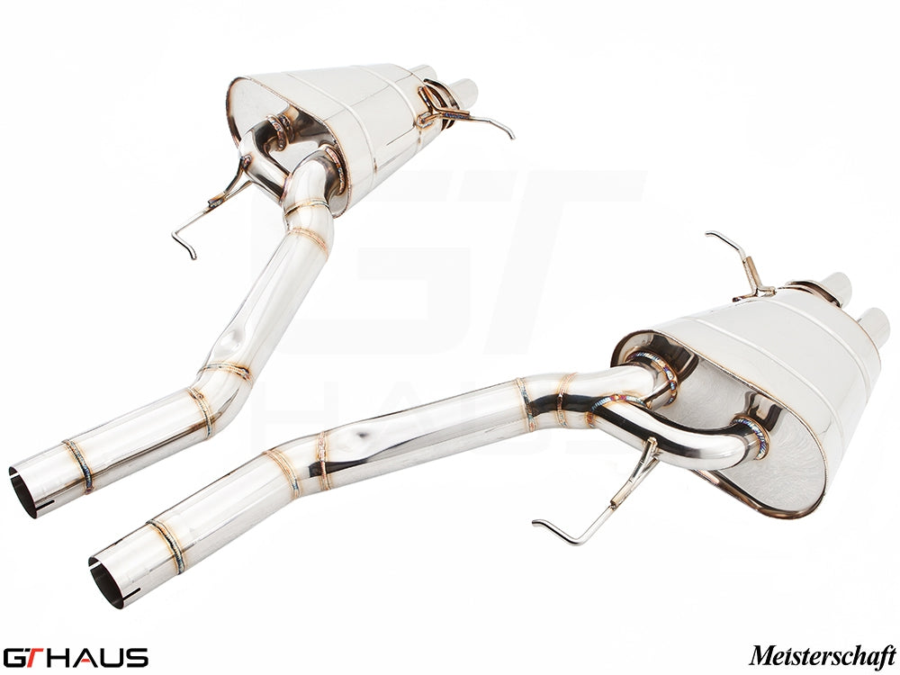 Premium exhaust system for BMW F01/F02 7 Series 750i/Li Bi-turbo V8, enhancing performance and sound from 2009-2015.