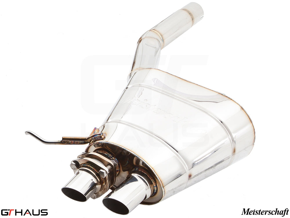 Premium exhaust system for BMW F01/F02 7 Series ALPINA B7, featuring dual tips and stainless steel construction.