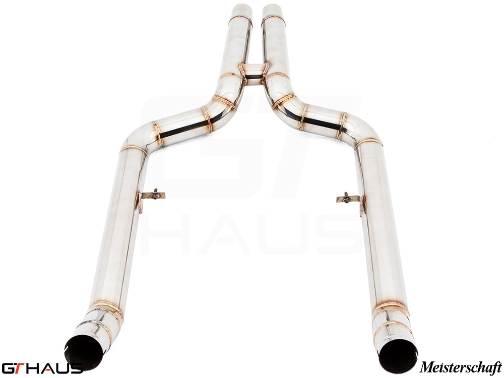 Bolt-on front pipe for BMW F06 6 Series Gran Coupe 650i, 2013-2018, designed for easy installation without cutting.