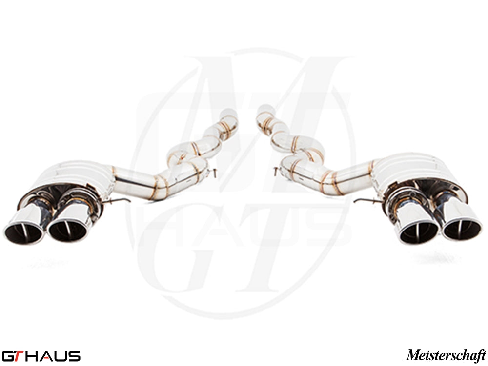 Premium exhaust system for BMW F06 M6 Gran Coupe V8 Twin Turbo, featuring dual tips and stainless steel construction.