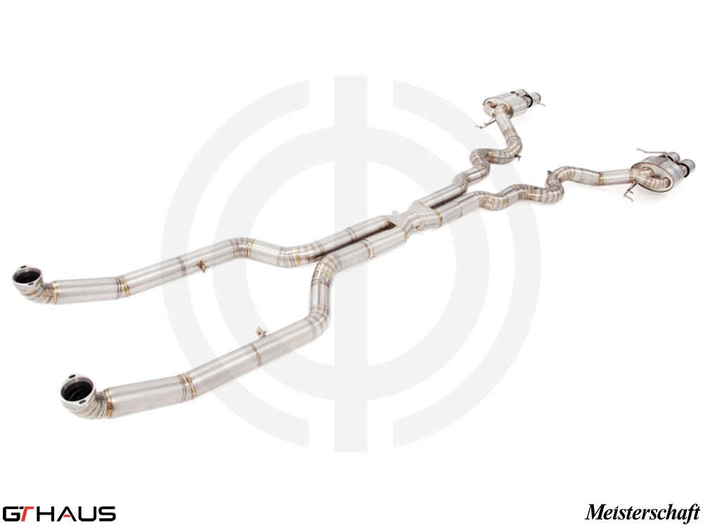 Premium exhaust system for BMW F06 M6 Gran Coupe V8 Twin Turbo, featuring stainless steel construction and performance design.