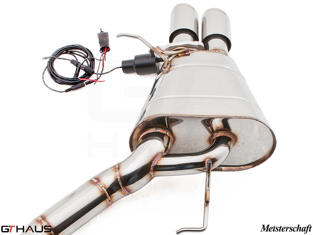 Premium exhaust system for BMW F10 5 Series 520D Diesel, featuring dual tips and electronic valve control.