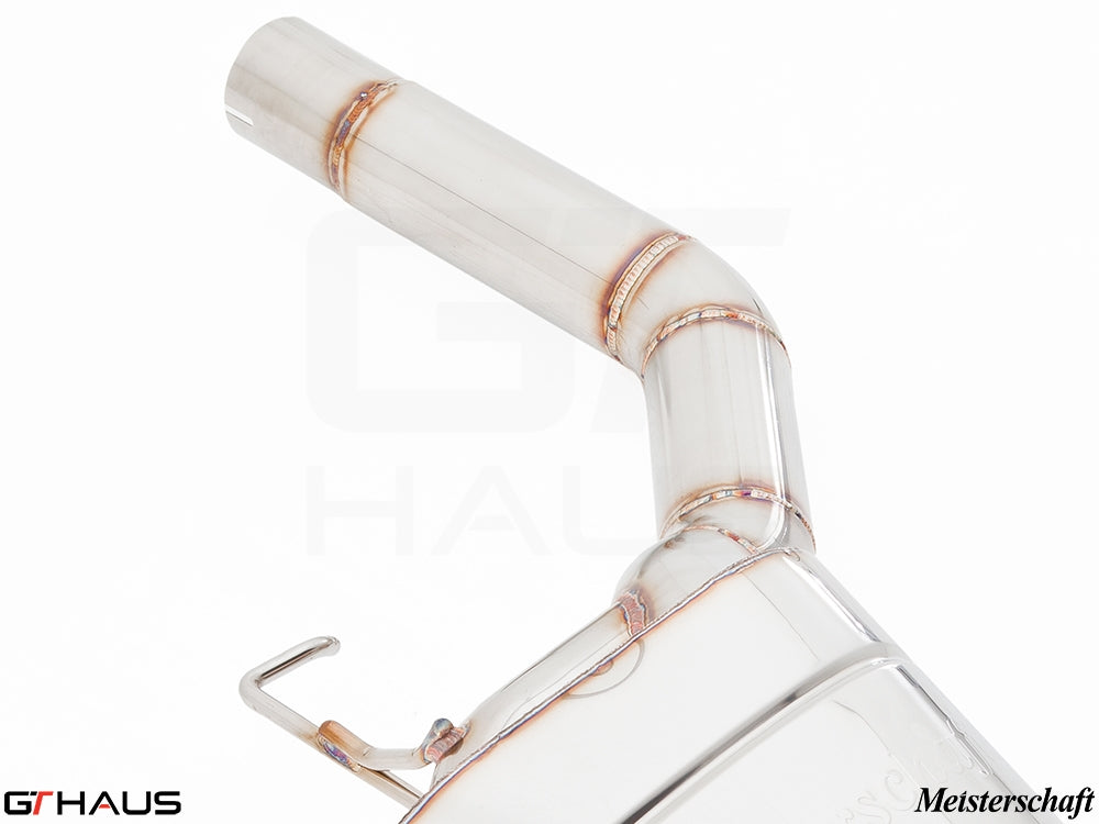 Premium stainless steel exhaust system for BMW F10 5 Series 520D Diesel, featuring precision welds and durable design.