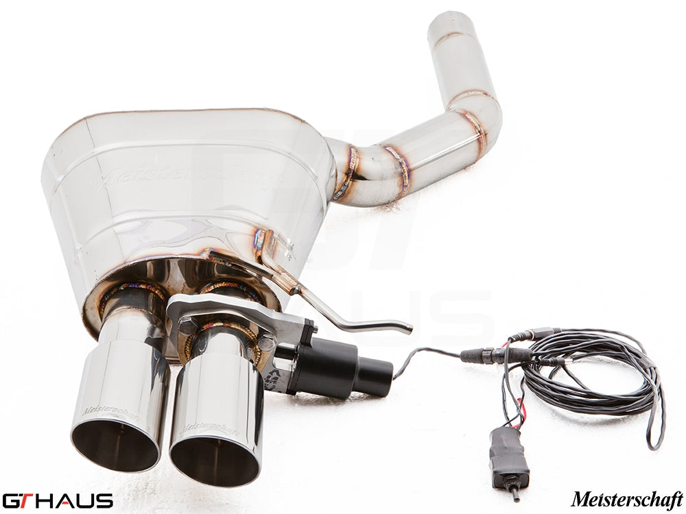 Premium performance exhaust system for BMW F10 528i, featuring stainless steel construction and electronic valve control.