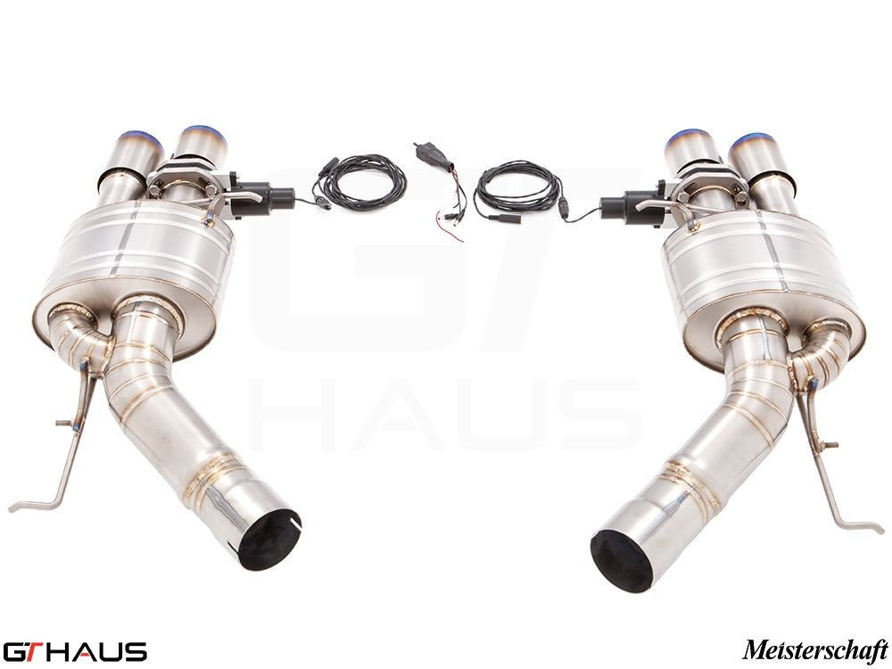 Premium exhaust system for BMW F10 M5 V8 Twin Turbo, featuring electronic valve control and stainless steel construction.