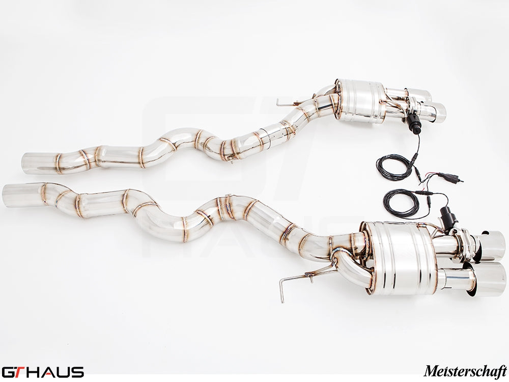 Premium exhaust system for BMW F10 M5 V8 Twin Turbo, featuring stainless steel construction and electronic valve control.