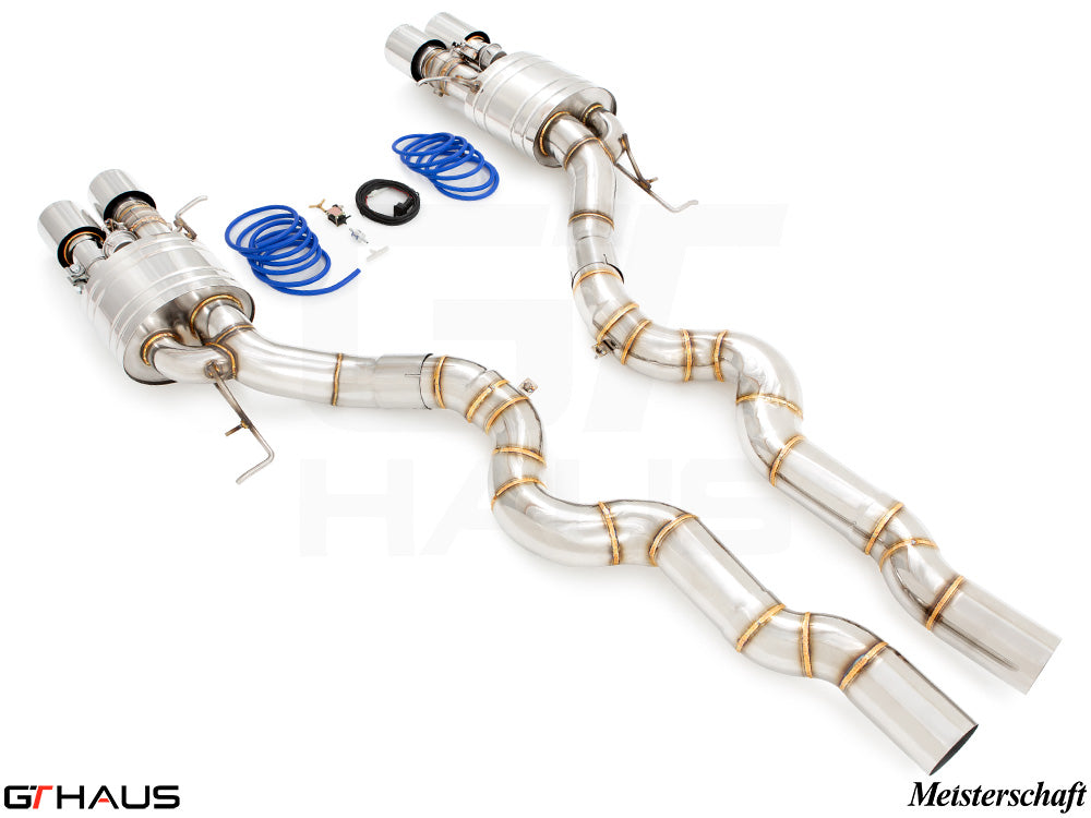 Premium performance exhaust system for BMW F12/13 M6 V8 Twin Turbo, featuring stainless steel construction and valve control.