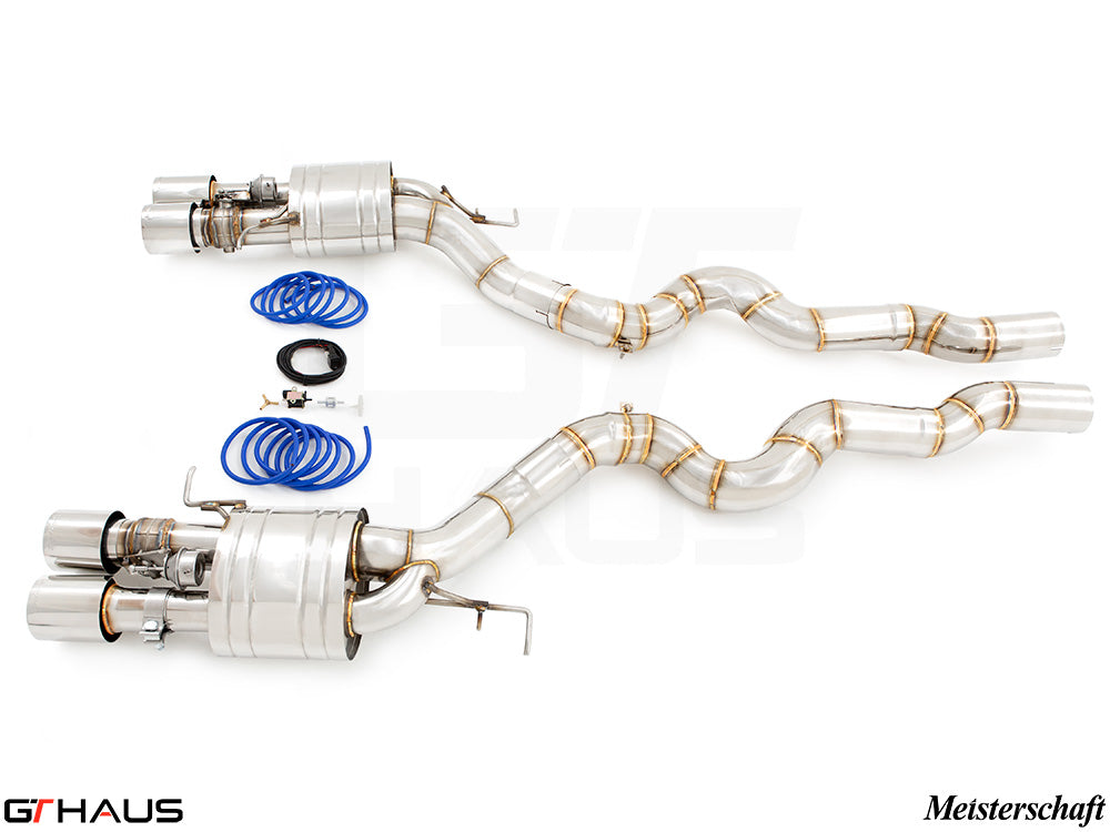 Premium performance exhaust system for BMW F12/13 M6 V8 Twin Turbo, featuring stainless steel construction and electronic valve control.