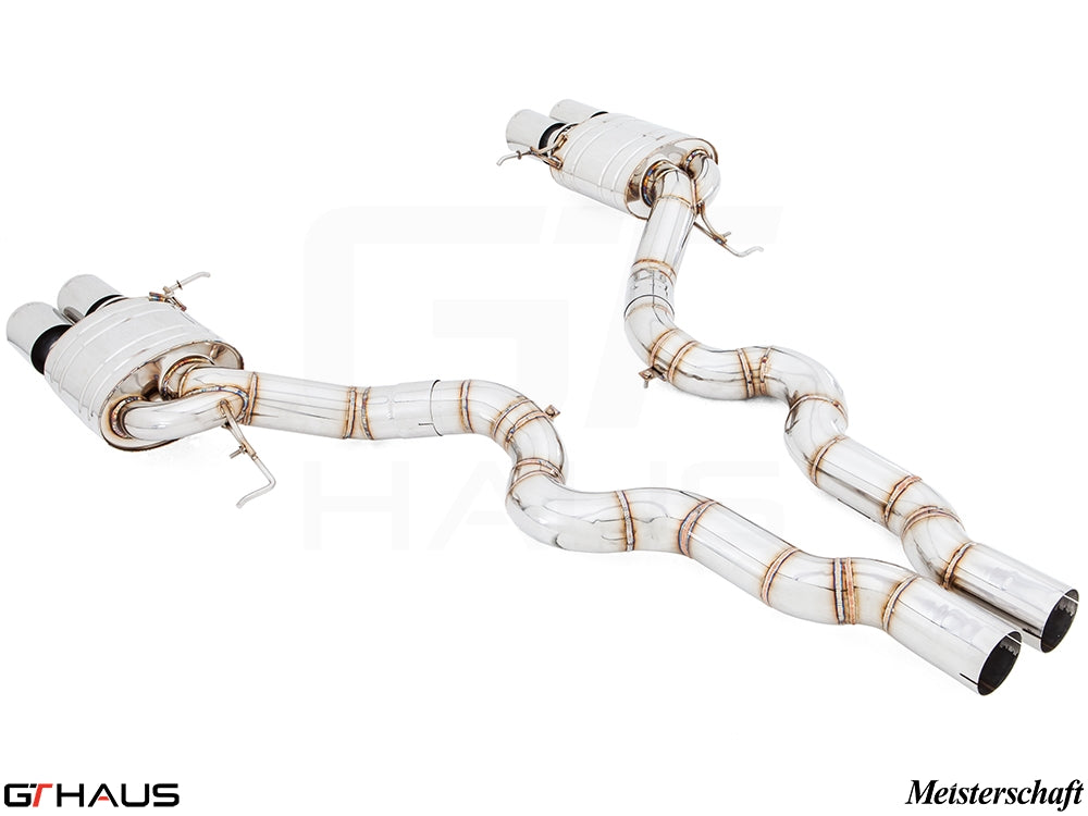 Premium exhaust system for BMW F12/13 M6 V8 Twin Turbo, featuring stainless steel construction and dual tips.