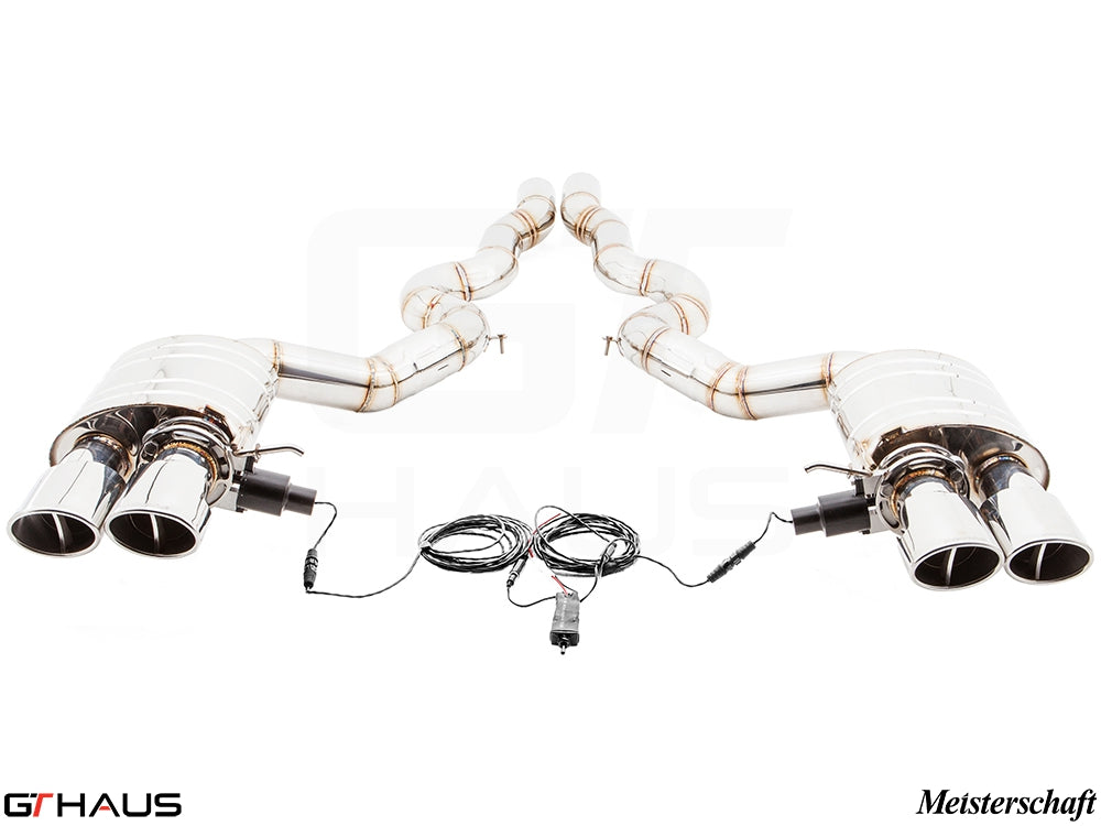 Premium exhaust system for BMW F12/13 M6 V8 Twin Turbo (2012-2018) featuring dual tips and electronic valve control.