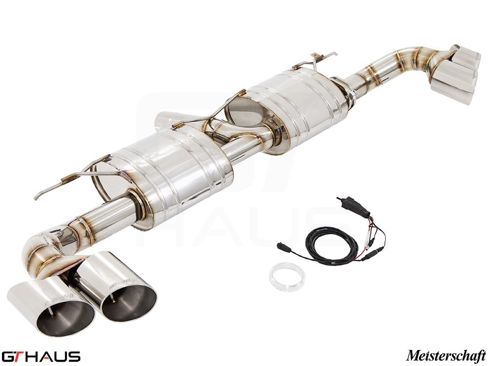 Premium stainless steel exhaust system for BMW F15 X5 SAV 3.5i N55 Turbo, featuring electronic valve control.
