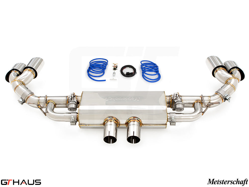 Premium exhaust system for BMW F15 X5 SAV 5.0i, featuring stainless steel construction and dual tips for enhanced performance.