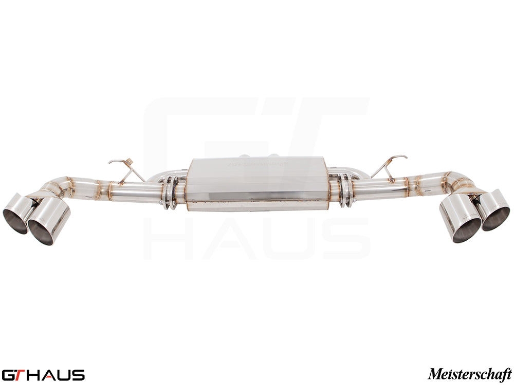 Premium exhaust system for BMW F15 X5 SAV 5.0i, featuring stainless steel construction and dual tips for enhanced performance.