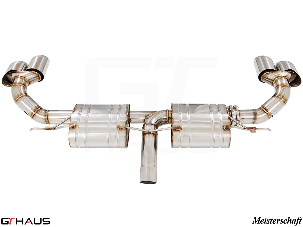 Premium exhaust system for BMW F16 X6 SAV 3.5i, featuring stainless steel construction and dual tips for enhanced performance.