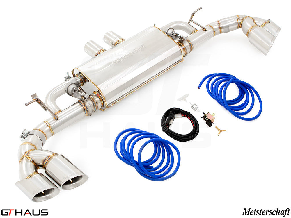 Premium performance exhaust system for BMW F16 X6 SAV 5.0i, featuring stainless steel construction and electronic valve control.