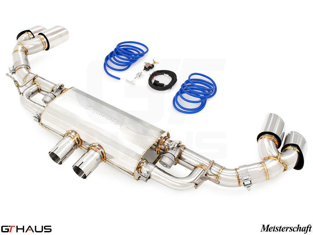 Premium exhaust system for BMW F16 X6 SAV 5.0i, featuring stainless steel construction and electronic valve control.