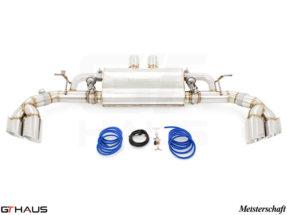 Premium exhaust system for BMW F16 X6 SAV 5.0i, featuring dual tips and electronic valve control for enhanced performance.