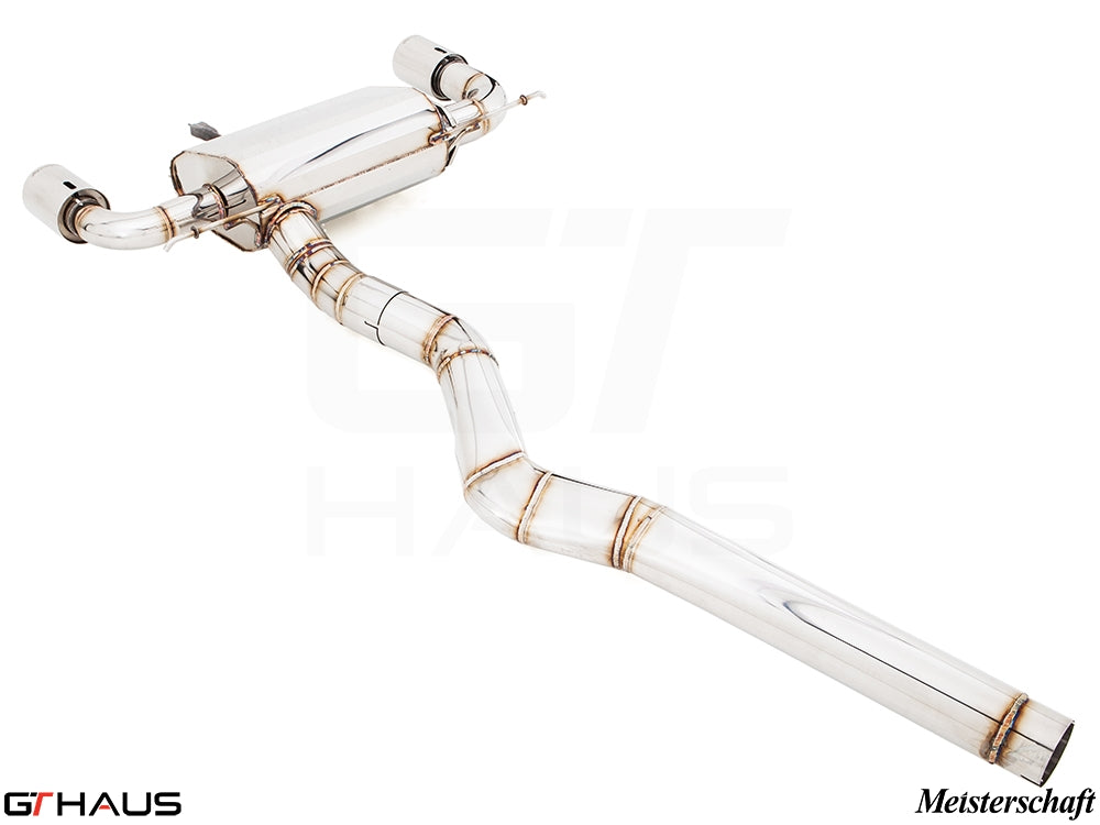 Premium Meisterschaft exhaust system for BMW F22 235/240i, featuring stainless steel construction and performance design.