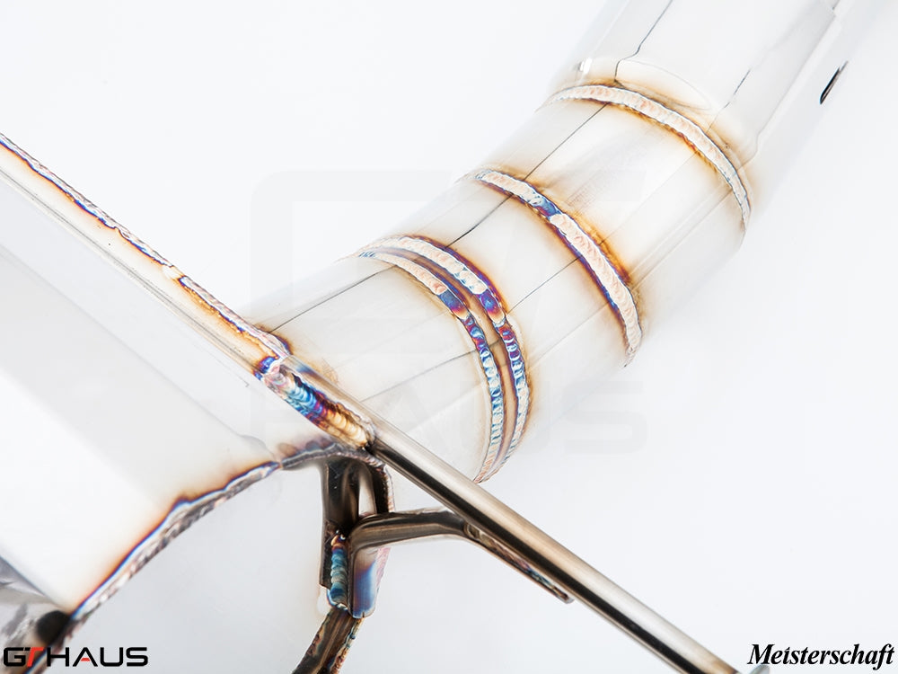 Premium Meisterschaft exhaust system for BMW F22 235/240i featuring high-quality stainless steel construction and precision welding.