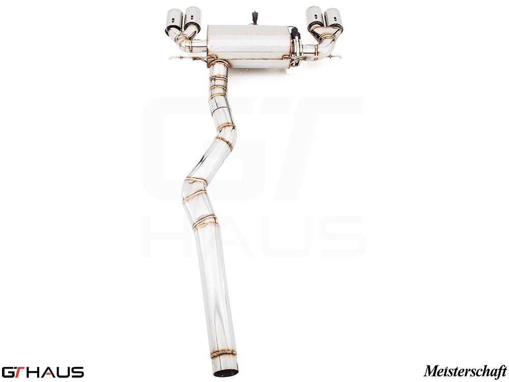 Premium exhaust system for BMW F30/F31/F34/F36 335i/340i/xi, featuring stainless steel construction and performance design.