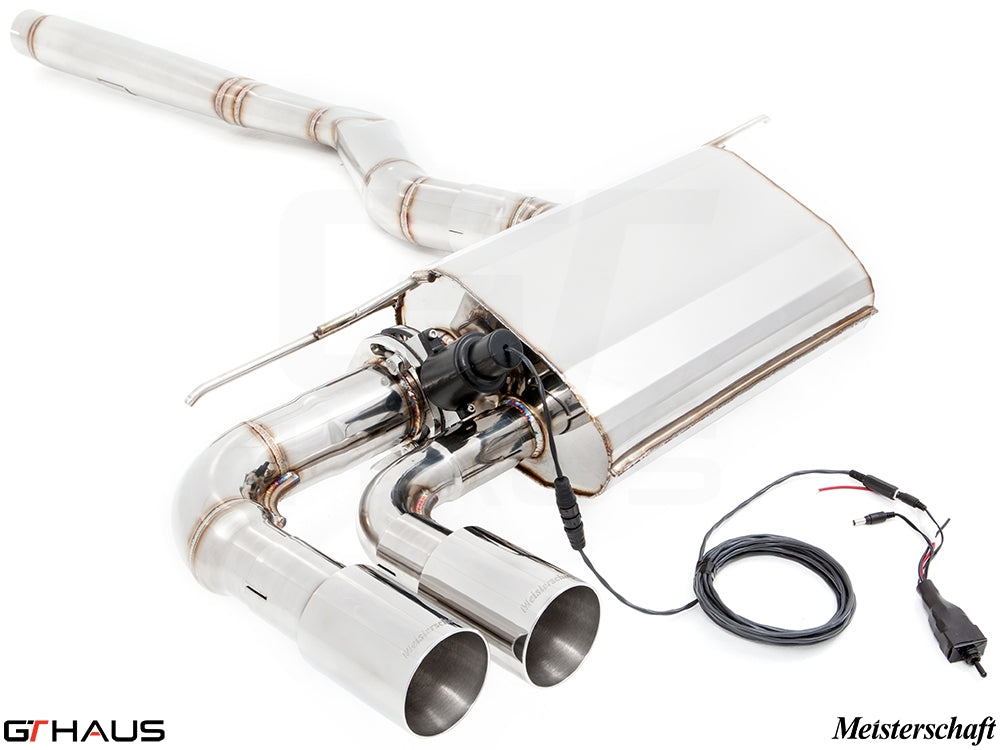 Premium exhaust system for BMW F32/F33 4 Series 428/430i/xi, featuring stainless steel construction and electronic valve control.