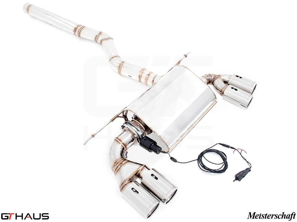 Premium exhaust system for BMW F32/F33 4 Series 428/430i, featuring stainless steel construction and electronic valve control.