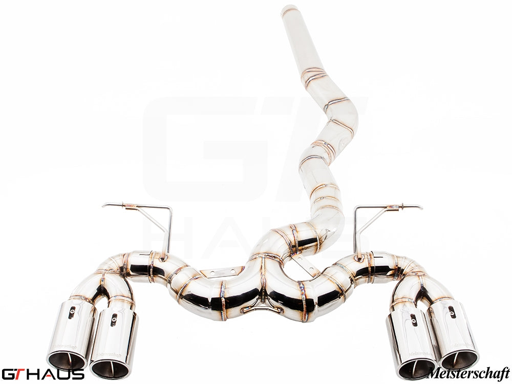 Premium stainless steel exhaust system for BMW F32/F33 4 Series 428/430i, enhancing performance and sound.