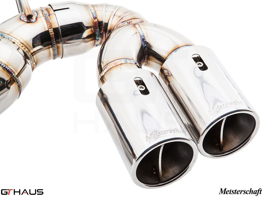 Premium Meisterschaft exhaust tip for BMW F32/F33 4 Series, designed for enhanced performance and sound.
