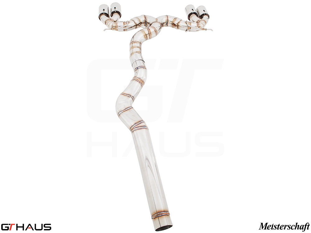 Premium performance exhaust system for BMW F32/F33 4 Series 428/430i models, featuring stainless steel construction and sleek design.