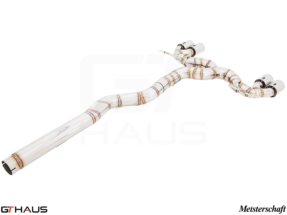 Premium exhaust system for BMW F32/F33 4 Series 428/430i models, featuring a sleek design and high-performance craftsmanship.