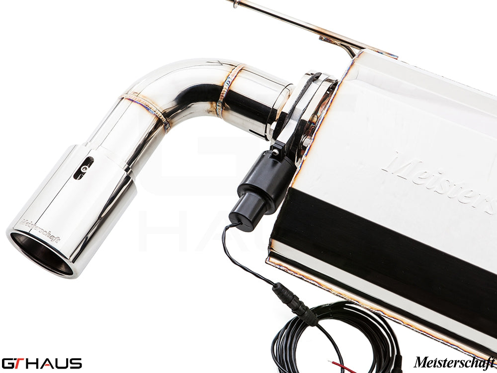 Meisterschaft exhaust system for BMW F32/F33 4 Series 435/440i, featuring polished stainless steel and electronic valve control.