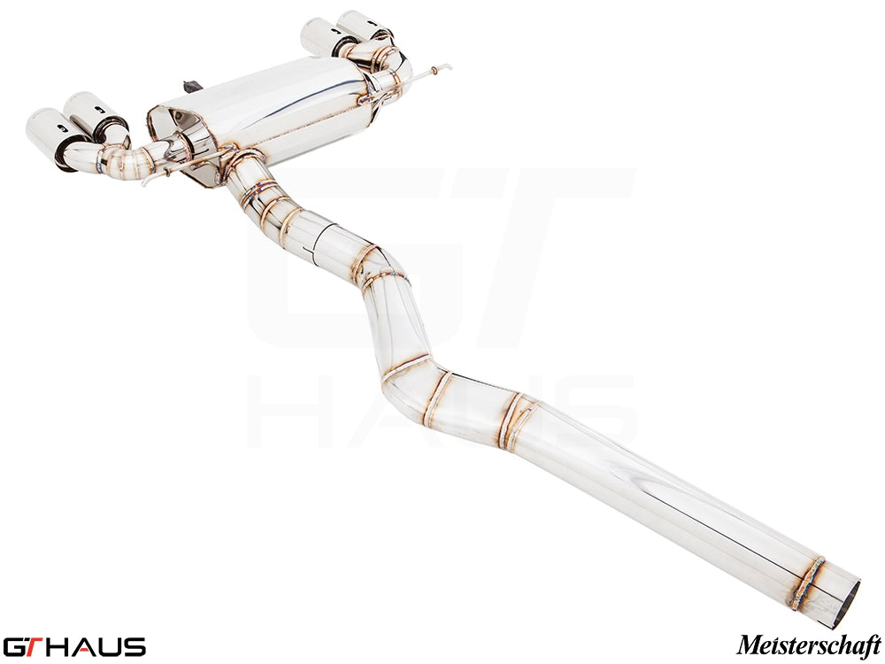 Premium performance exhaust system for BMW F32/F33 4 Series 435/440i models, featuring stainless steel construction.