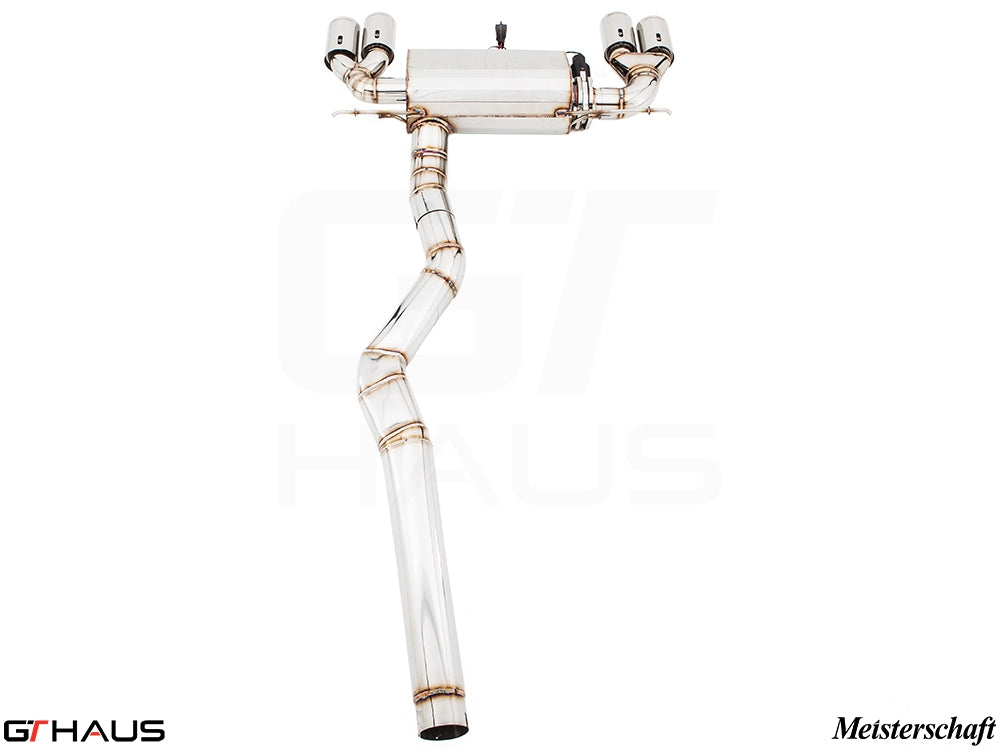 Premium performance exhaust system for BMW F32/F33 4 Series Coupes and Convertibles, featuring stainless steel construction and electronic valve control.