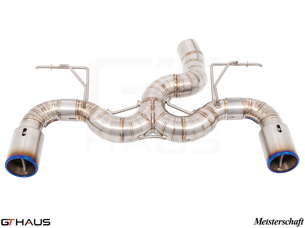 Premium performance exhaust system for BMW F32/F33 4 Series 435/440i models, featuring stainless steel construction and dual tips.