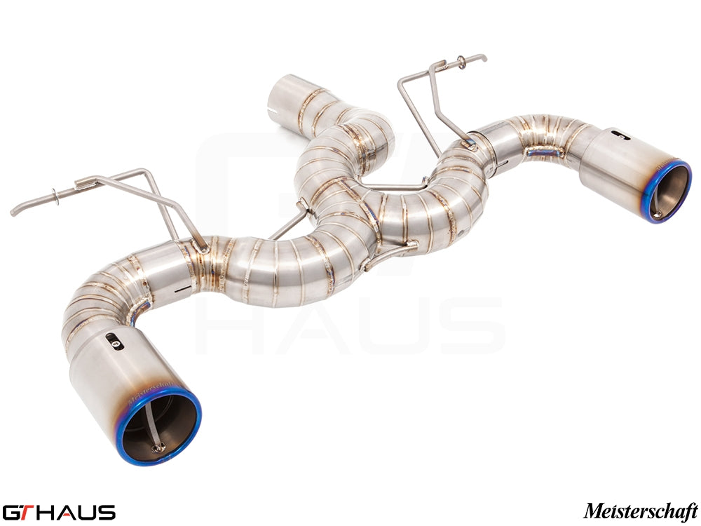 Premium stainless steel exhaust system for BMW F32/F33 4 Series 435/440i, featuring dual tips and precision craftsmanship.