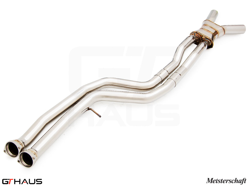 Premium dual LX pipes for BMW F80/82/83 (M3/M4) 2014-2020, featuring 65mm piping and Velocity box for enhanced performance.